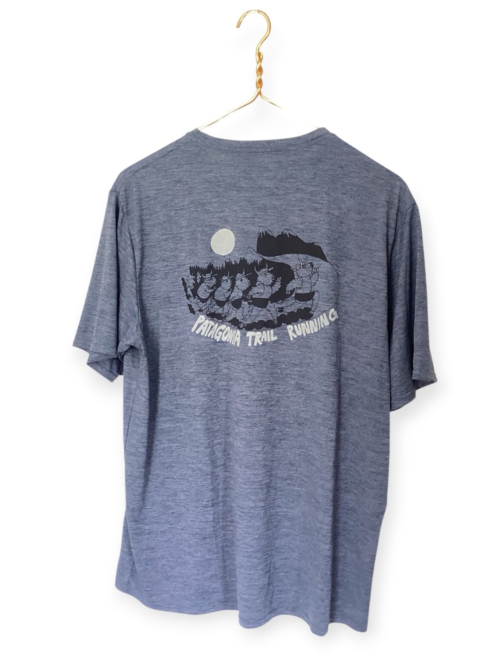 Patagonia Trail Running Capilene Cool Blue Graphic Mens Shirt L